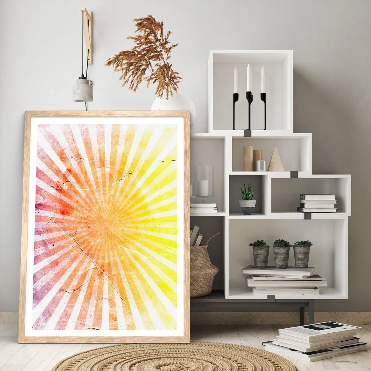 Poster in cornice rovere chiaro - Albe e tramonti - 50x70 cm