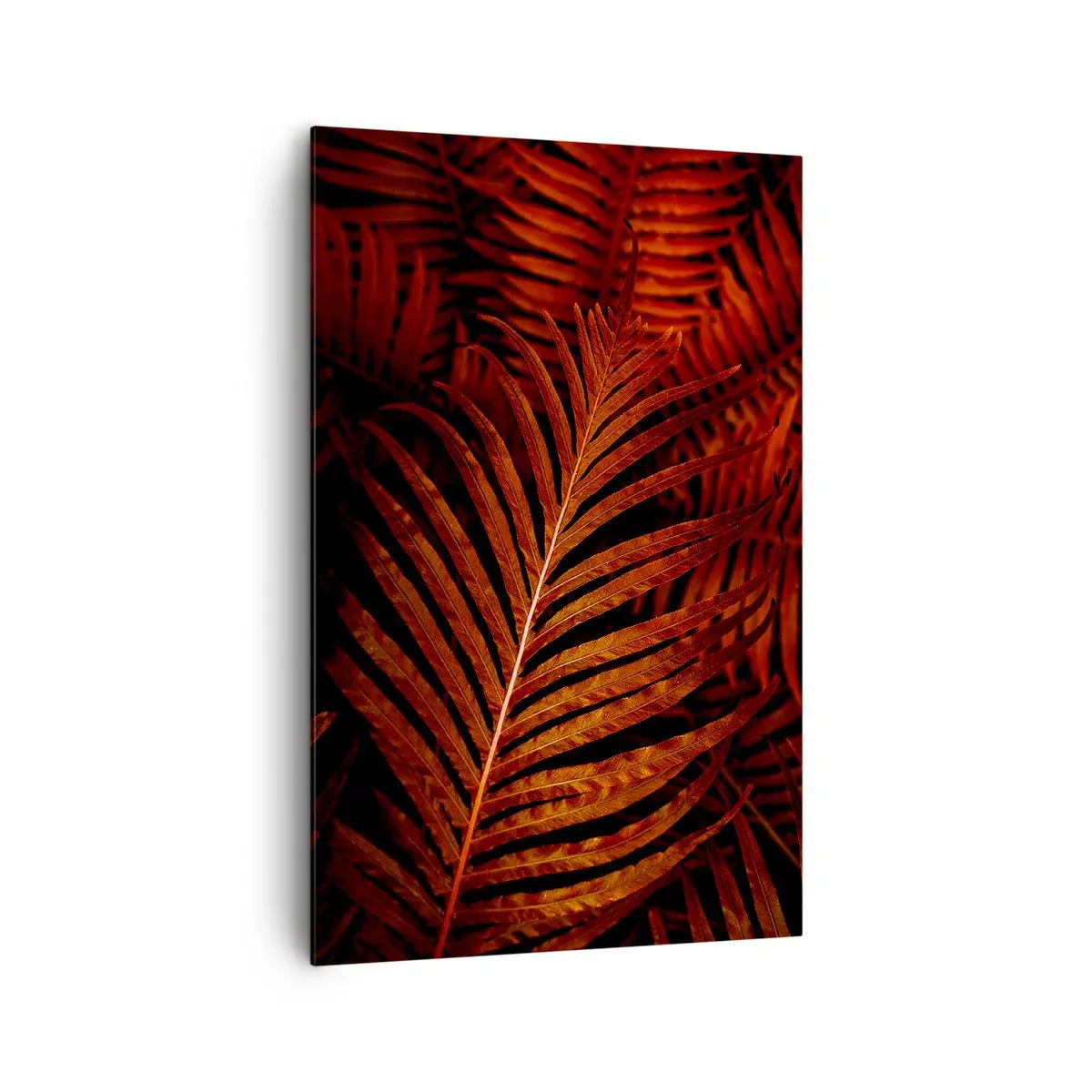 Quadro su tela - Stampe su Tela - Primo piano di foglie tropicali rosse - 80x120cm - Il calore della vita - Decorazione murale moderna per soggiorno e camera da letto ARTTOR