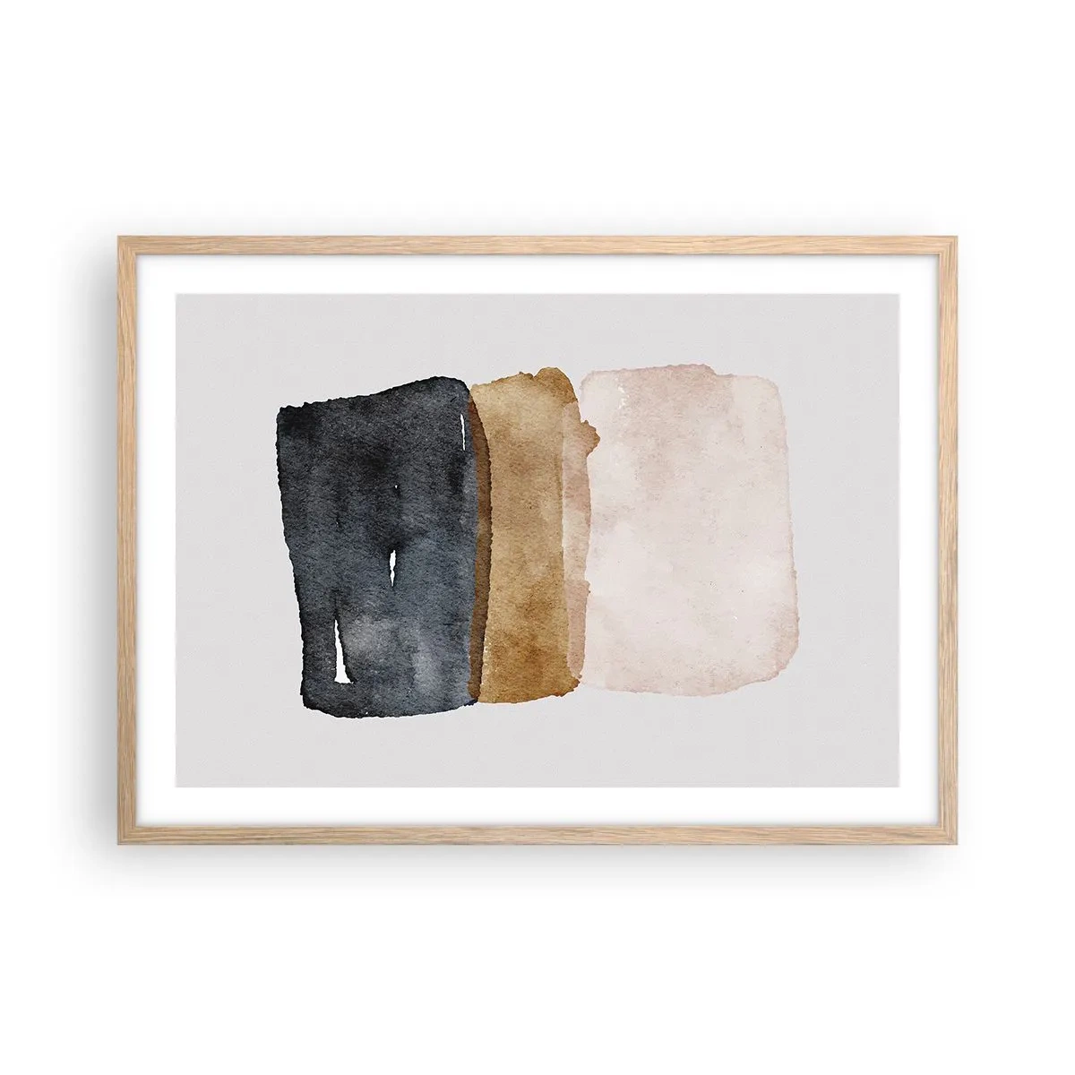 Poster in cornice rovere chiaro - Composizione di colori della terra - 70x50 cm