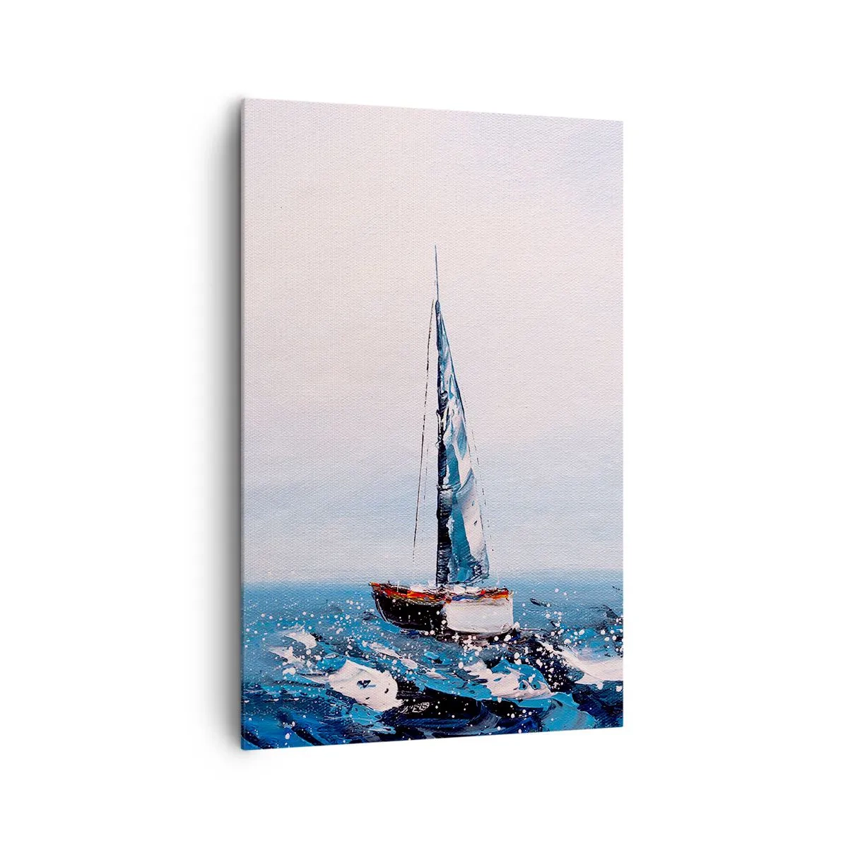 Quadro su tela - Stampe su Tela - Barche a vela su un mare in tempesta in una composizione pittorica - 80x120cm - Fratellanza nel vento - Decorazione murale moderna per soggiorno e camera da letto ARTTOR