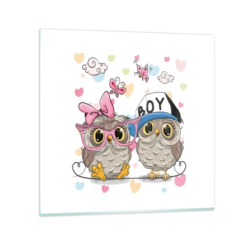 Quadro su vetro - Amiamoci! - 30x30 cm