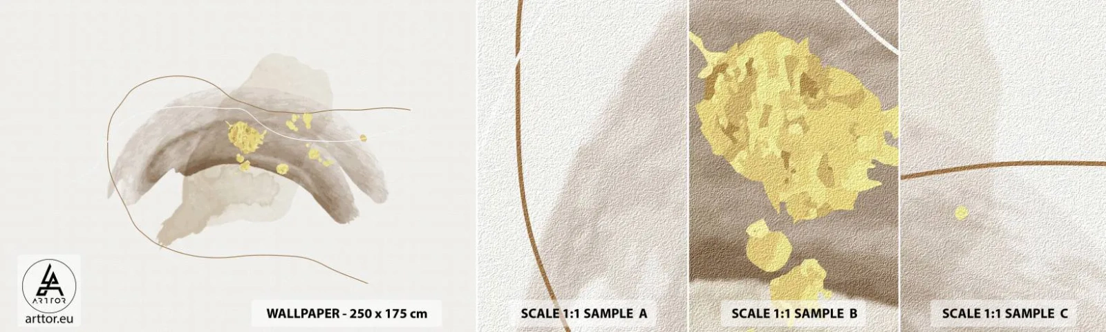 Campione di Fotomurale Adesivo Deluxe Sticker - Incontro nello spazio - Astrazione, Pezzo, Modello moderno - 100x30 cm