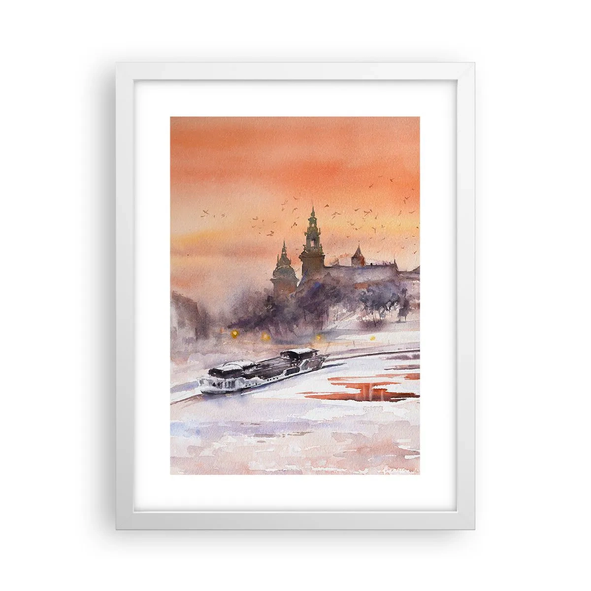 Poster in cornice bianca - Tramonto reale - 30x40 cm