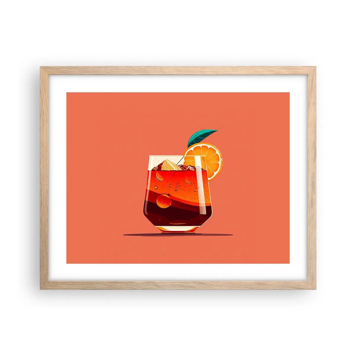 Poster in cornice rovere chiaro - Rinfresco estivo - 50x40 cm