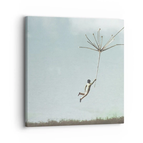 Quadro su tela - Stampe su Tela - Aquiloni, denti di leone, vento - 30x30 cm