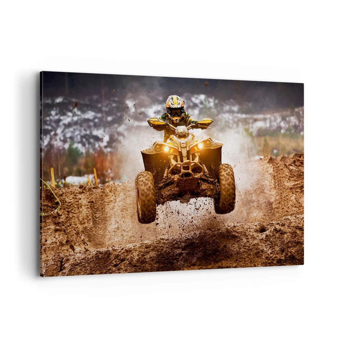 Quadro su tela - Stampe su Tela - Quad estremo su terreni fangosi - 120x80cm - No risk no fun - Decorazione murale moderna per soggiorno e camera da letto ARTTOR