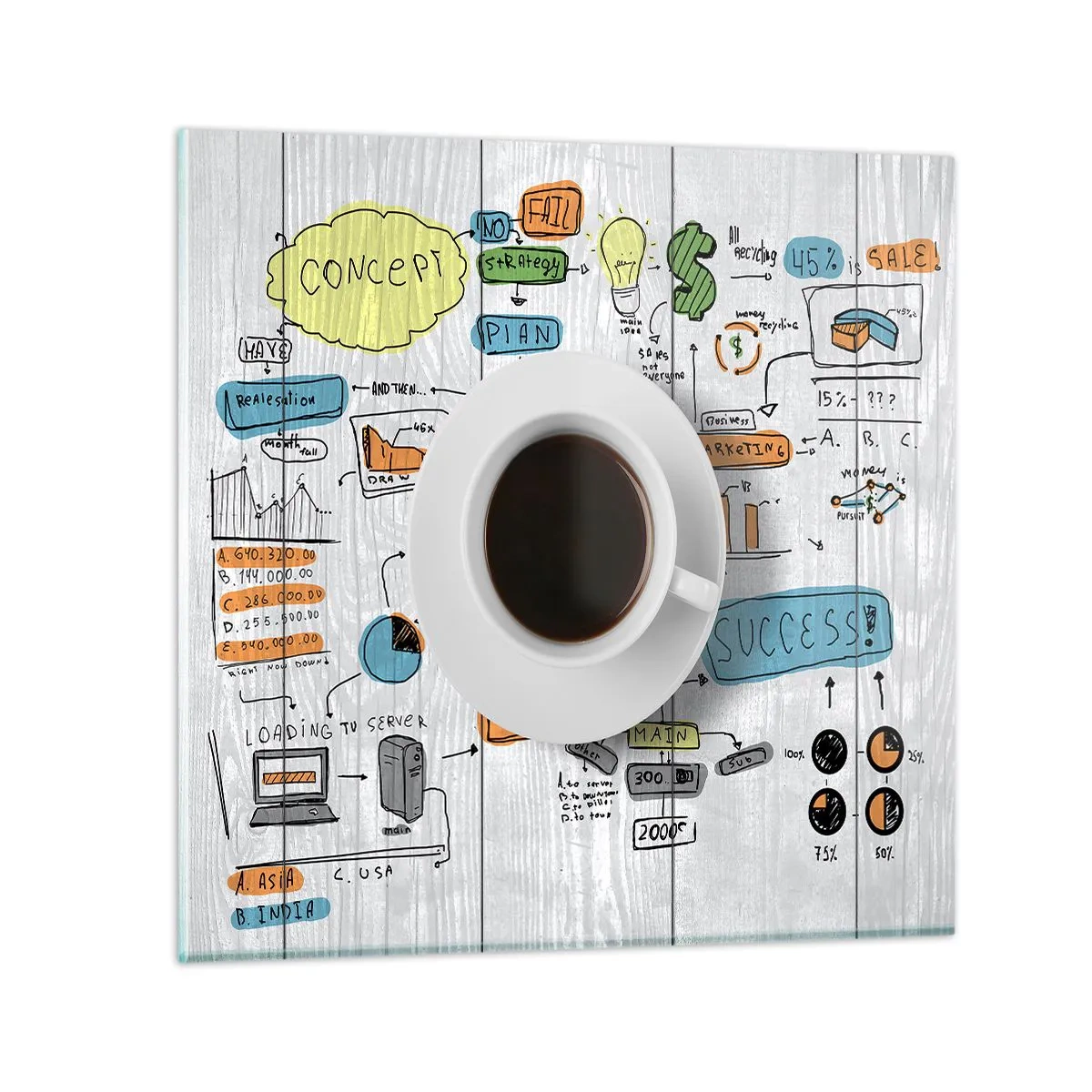 Quadro su vetro - Un momento di pausa - 40x40 cm