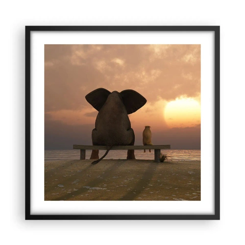 Poster in cornice nera - A volte bisogna tacere - 50x50 cm