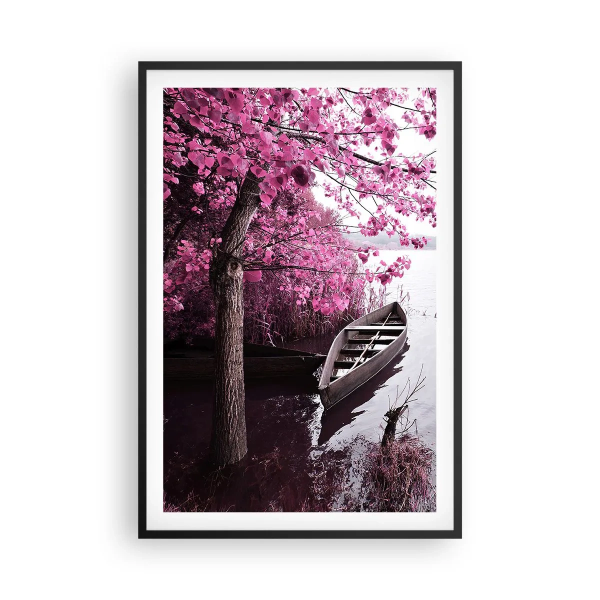 Poster in cornice nera - Nel silenzio rosa - 61x91 cm
