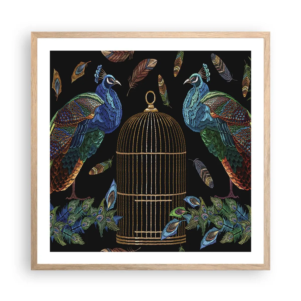 Poster in cornice rovere chiaro - Con gli abiti reali - 60x60 cm