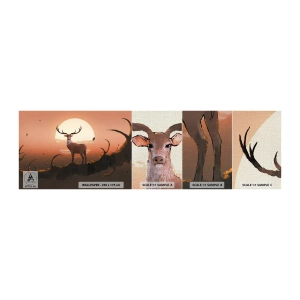 Campione di Fotomurale Premium Canvas - Questa notte è diversa dalle altre - Astrazione, Cervo, Pezzo - 100x30 cm