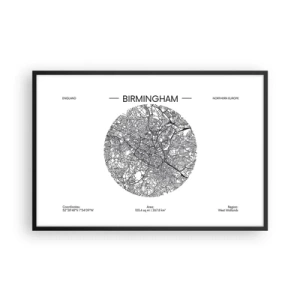 Poster in cornice nera - Anatomia di Birmingham - 91x61 cm