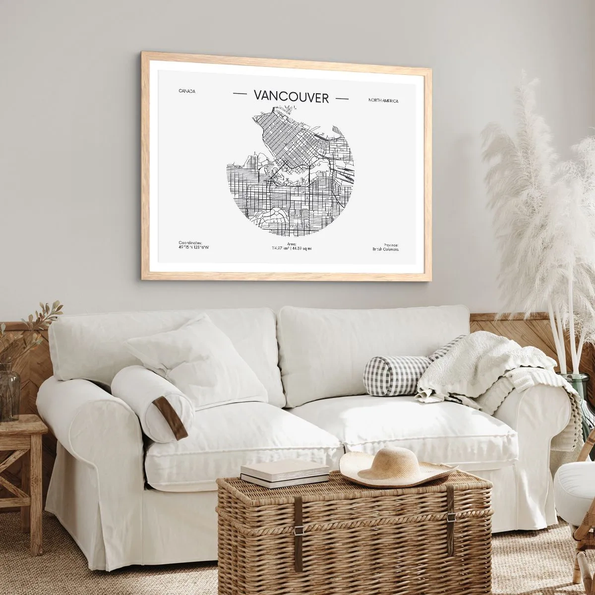 Poster in cornice rovere chiaro - Anatomia Vancouver - 70x50 cm