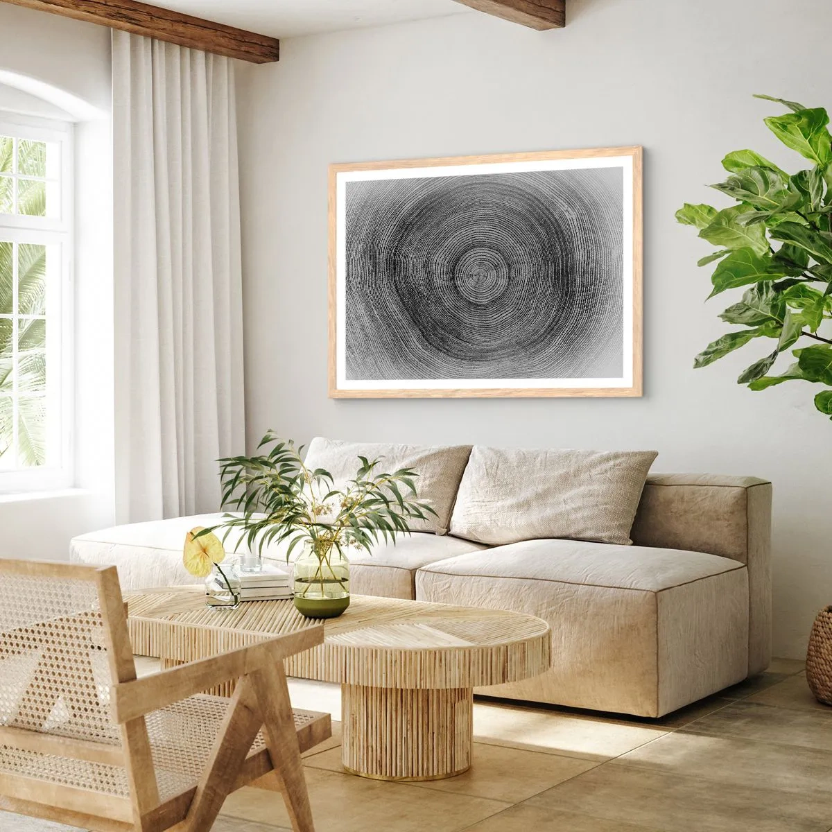 Poster in cornice rovere chiaro - I segni del tempo - 50x40 cm