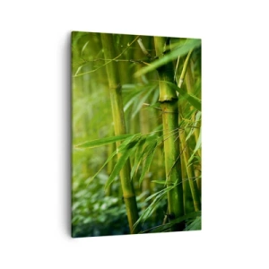 Quadro su tela - Stampe su Tela - Foresta di bambù verde in luce soffusa - 50x70cm - Conoscere il verde in sé - Decorazione murale moderna per soggiorno e camera da letto ARTTOR
