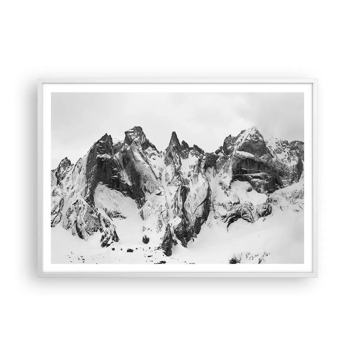 Poster in cornice bianca - Cresta minacciosa di granito - 100x70 cm