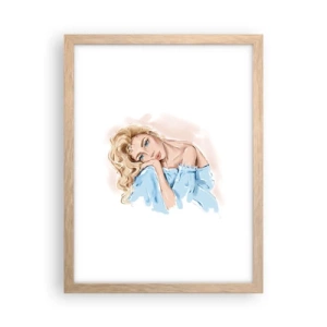 Poster in cornice rovere chiaro - Sognante nel blu - 30x40 cm