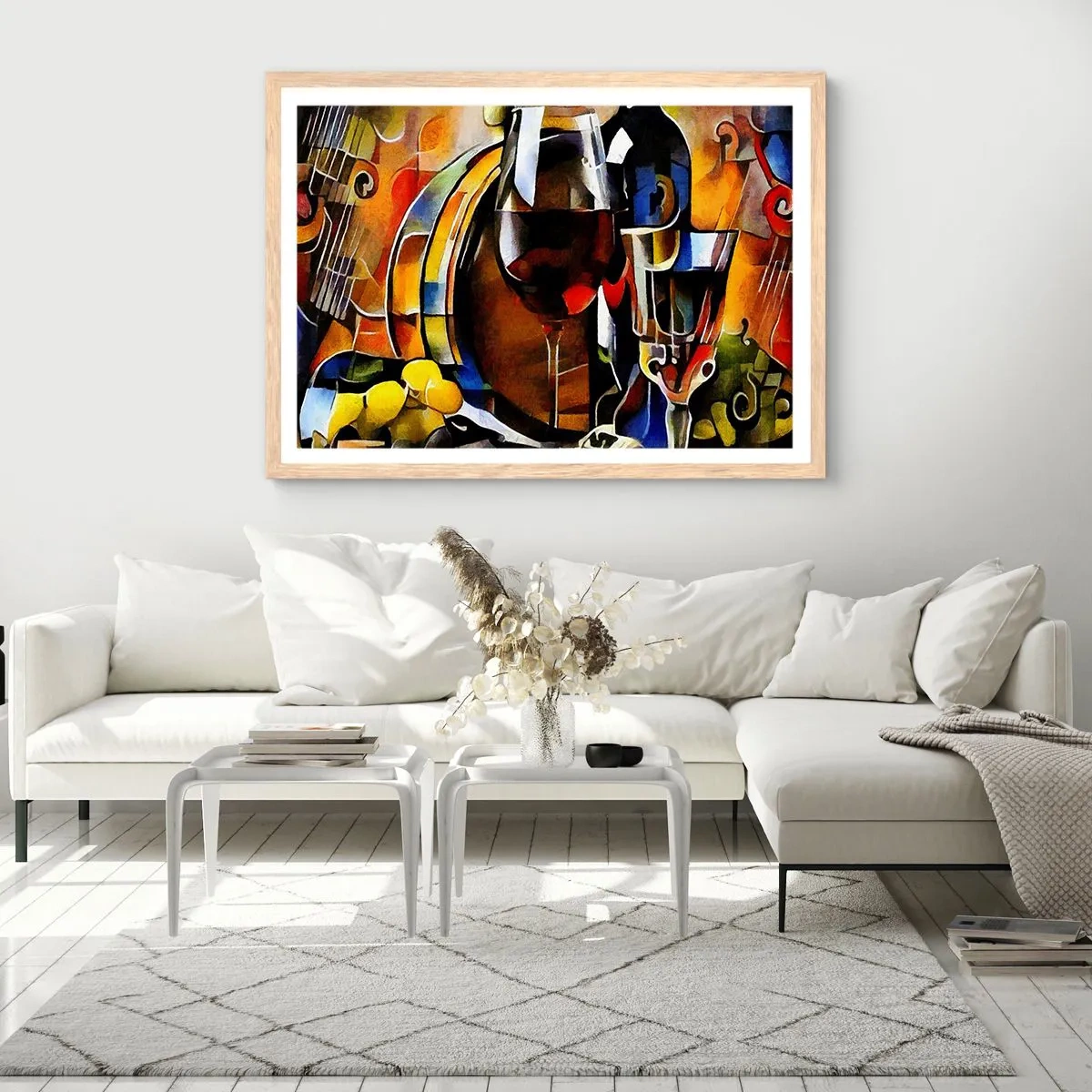 Poster in cornice rovere chiaro - E il mondo riprende colore - 40x30 cm