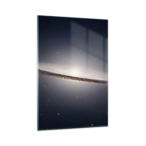 Quadro su vetro - Una galassia a spirale sullo sfondo dello spazio stellato - 80x120cm - Tanto tempo fa in una lontana galassia... - Decorazione murale moderna per soggiorno e camera da letto ARTTOR