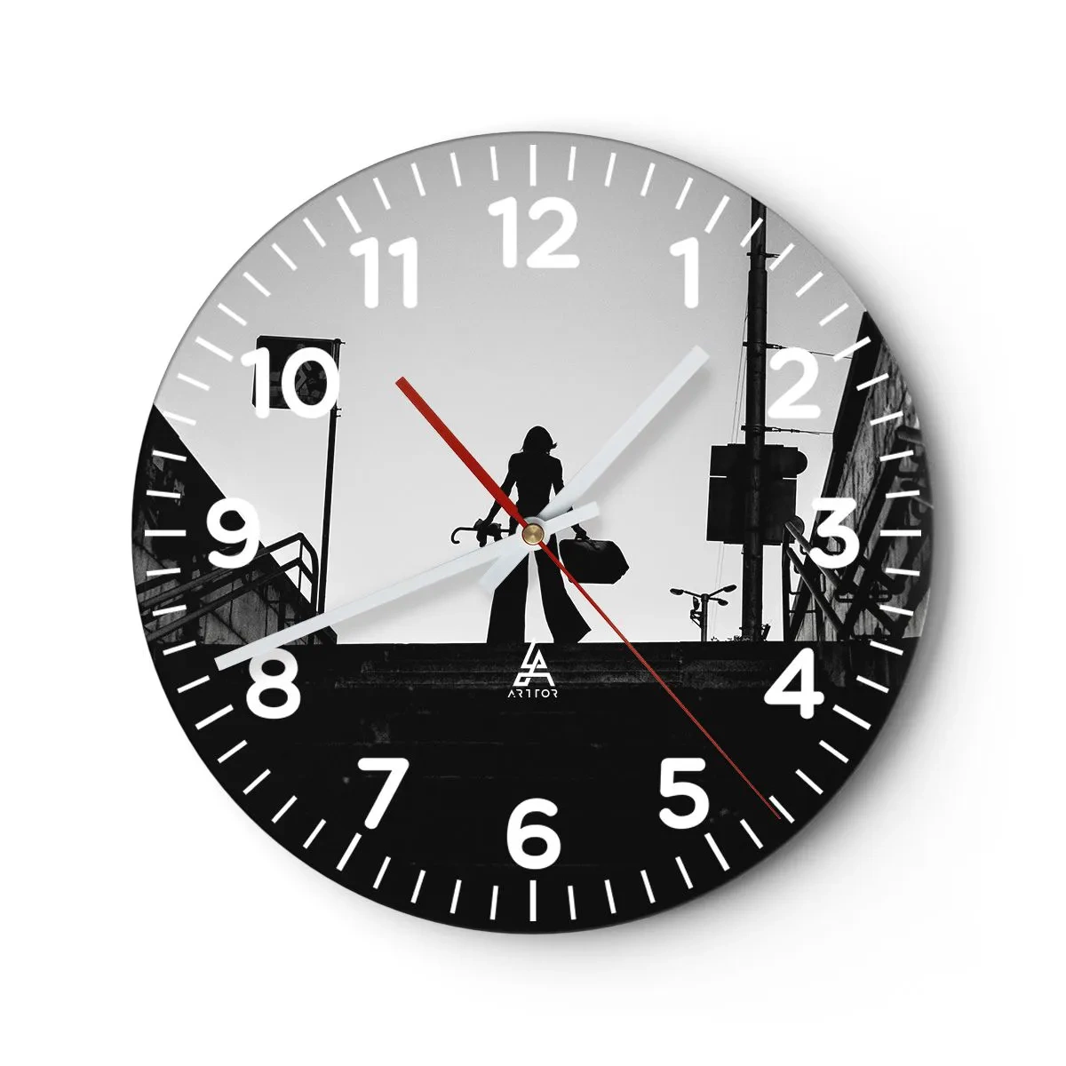 Orologio da parete - Orologio in Vetro - Gita cittadina - 30x30 cm