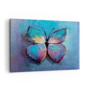 Quadro su tela - Stampe su Tela - Farfalla colorata su sfondo blu - 120x80cm - In tutta la bellezza - Decorazione murale moderna per soggiorno e camera da letto ARTTOR