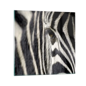 Quadro su vetro - Ritratto a strisce - 30x30 cm