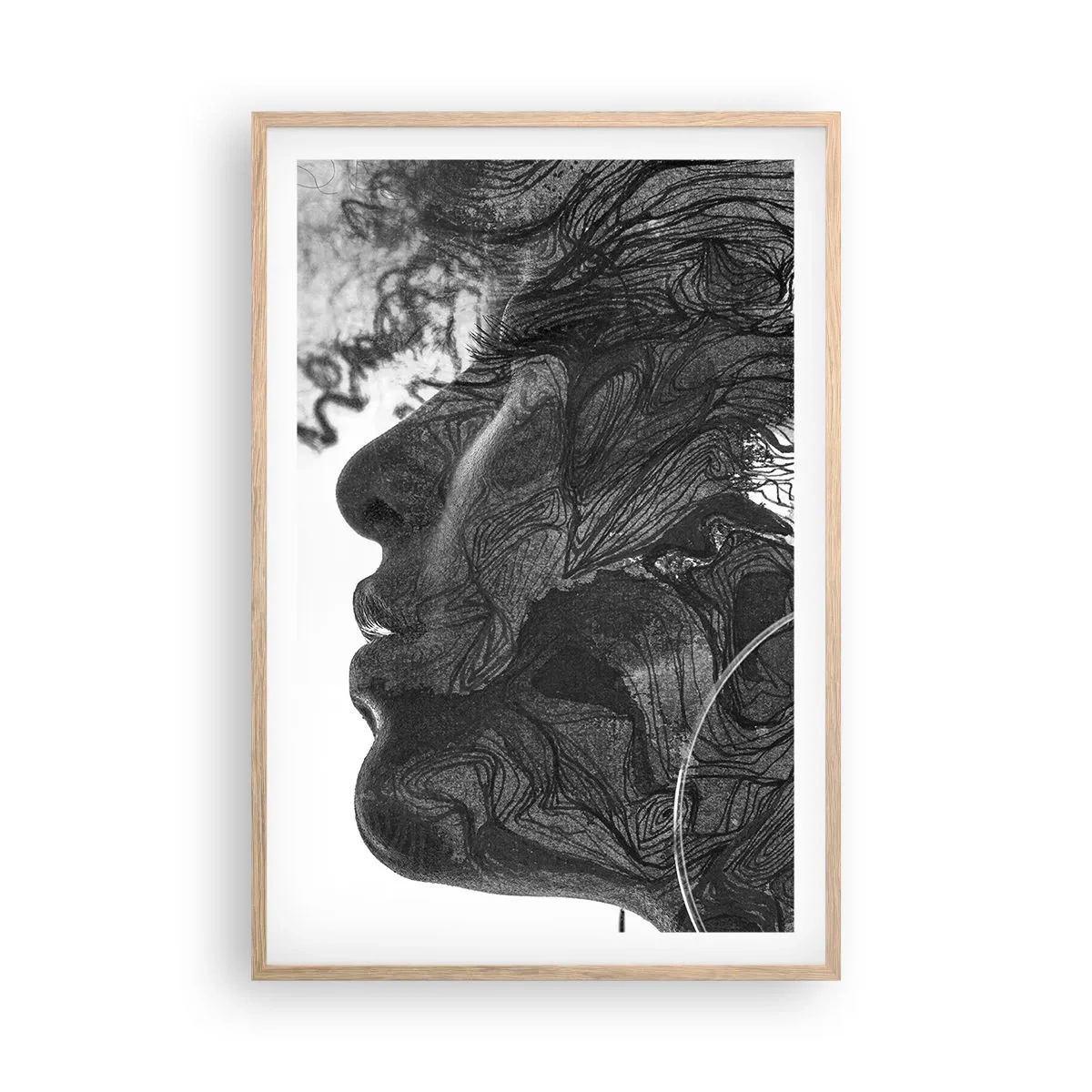 Poster in cornice rovere chiaro - Aggrovigliata nei sogni - 61x91 cm