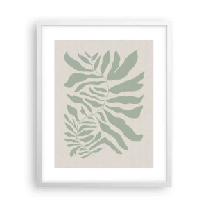 Poster in cornice bianca - Ramo smeraldo - 40x50 cm