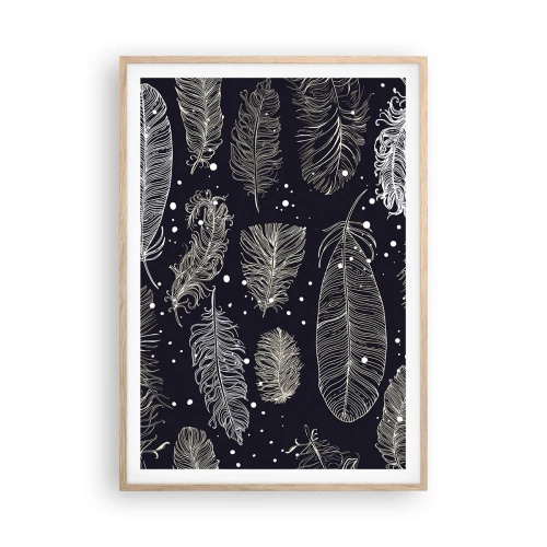 Poster in cornice rovere chiaro - Pizzo piumato - 70x100 cm