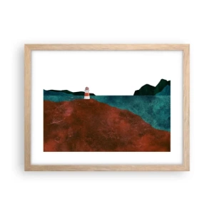 Poster in cornice rovere chiaro - Contemplando il mare - 40x30 cm