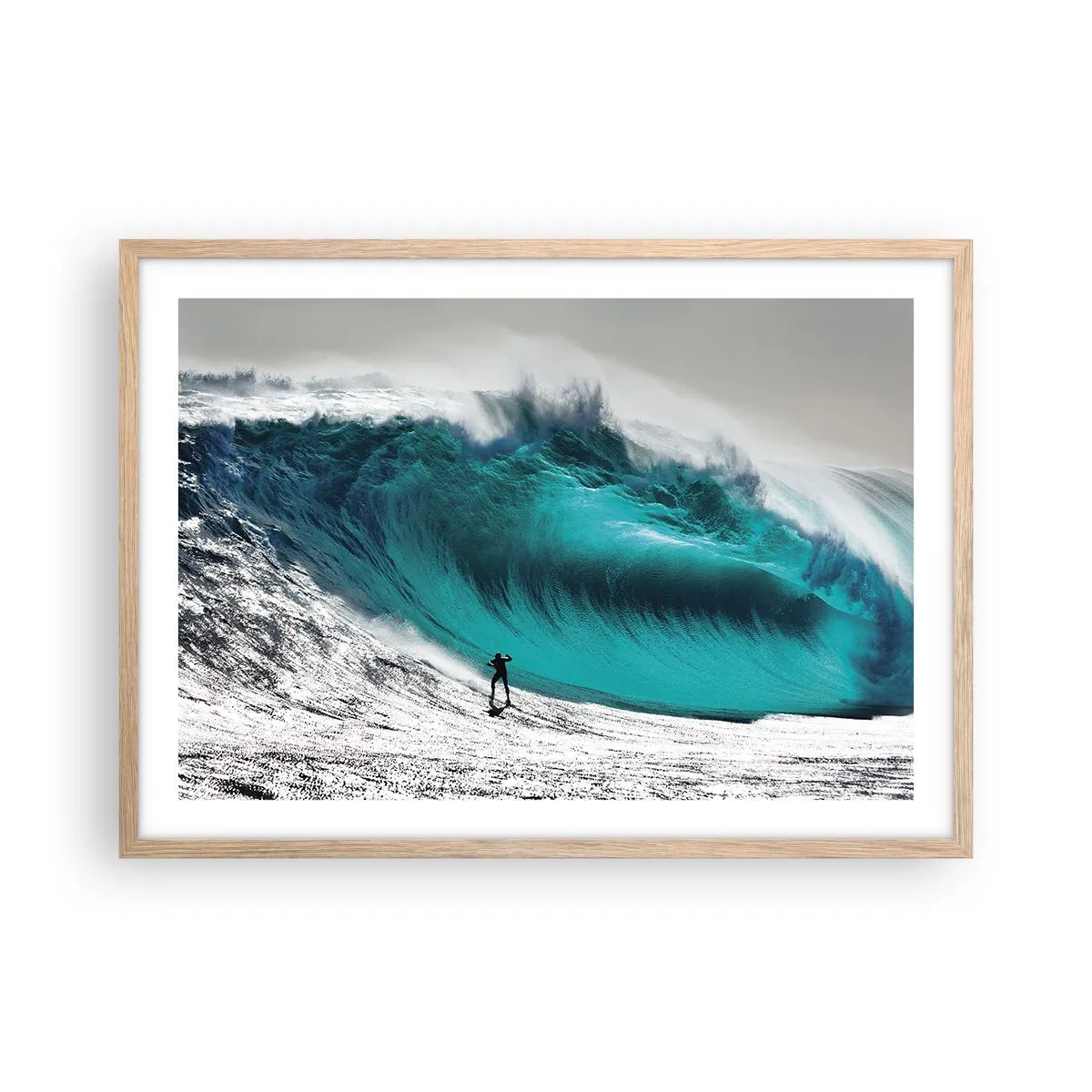 Poster in cornice rovere chiaro - Sfida accettata - 70x50 cm