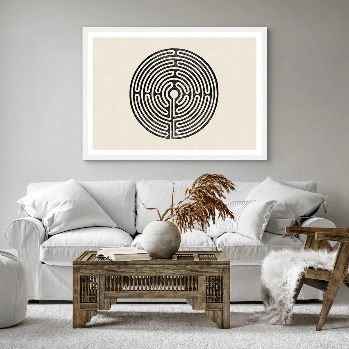 Poster in cornice bianca - Ordine misterioso - 50x50 cm