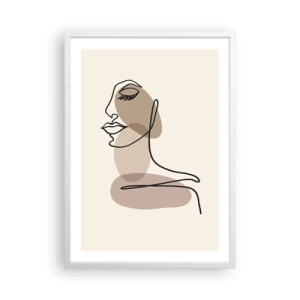 Poster in cornice bianca - Ascoltando se stessa - 50x70 cm