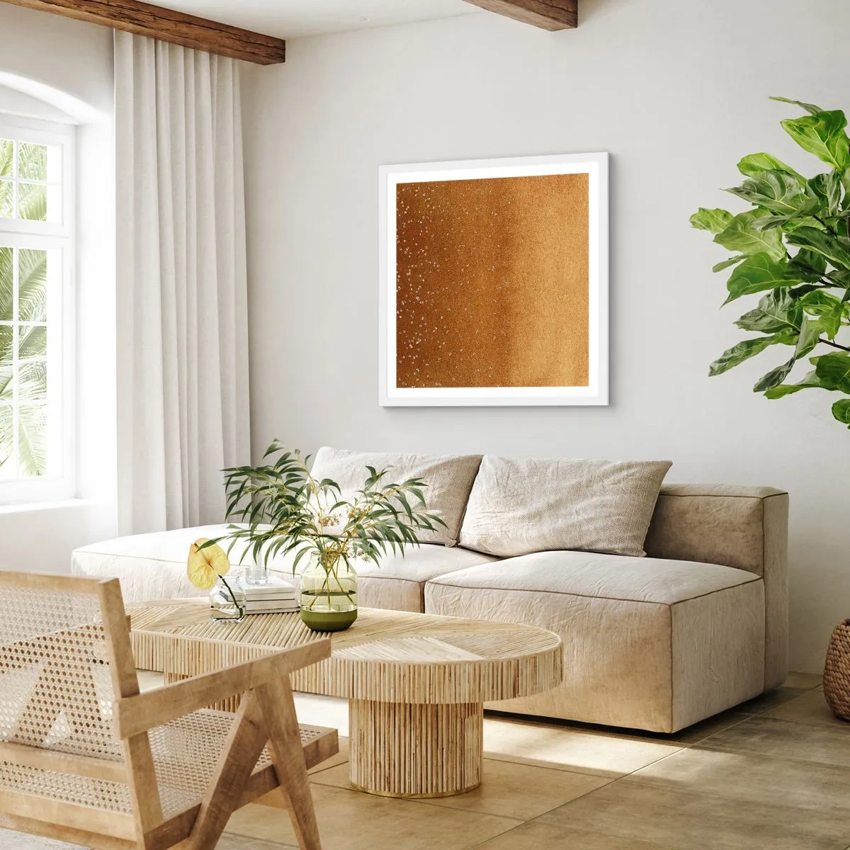 Poster in cornice bianca - La nascita della luce - 60x60 cm