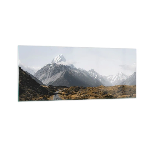 Quadro su vetro - Via verso il cuore dei monti - 100x40 cm