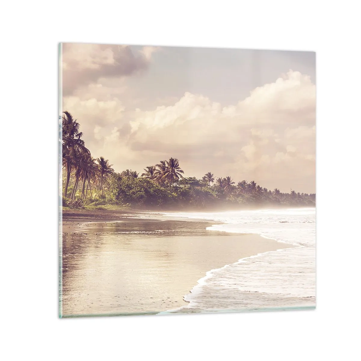 Quadro su vetro - La carezza delle onde - 30x30 cm