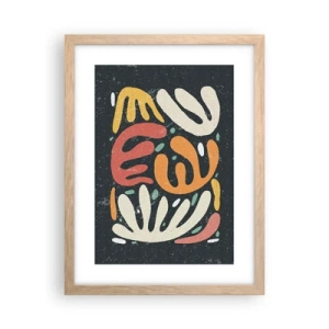 Poster in cornice rovere chiaro - Composizione: adesso ti acchiappo - 30x40 cm