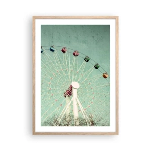 Poster in cornice rovere chiaro - Venite a divertirvi - 50x70 cm