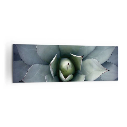 Quadro su tela - Stampe su Tela - Primo piano di una rosetta di agave in delicate tonalità di verde - 160x50cm - Adesca e minaccia - Decorazione murale moderna per soggiorno e camera da letto ARTTOR