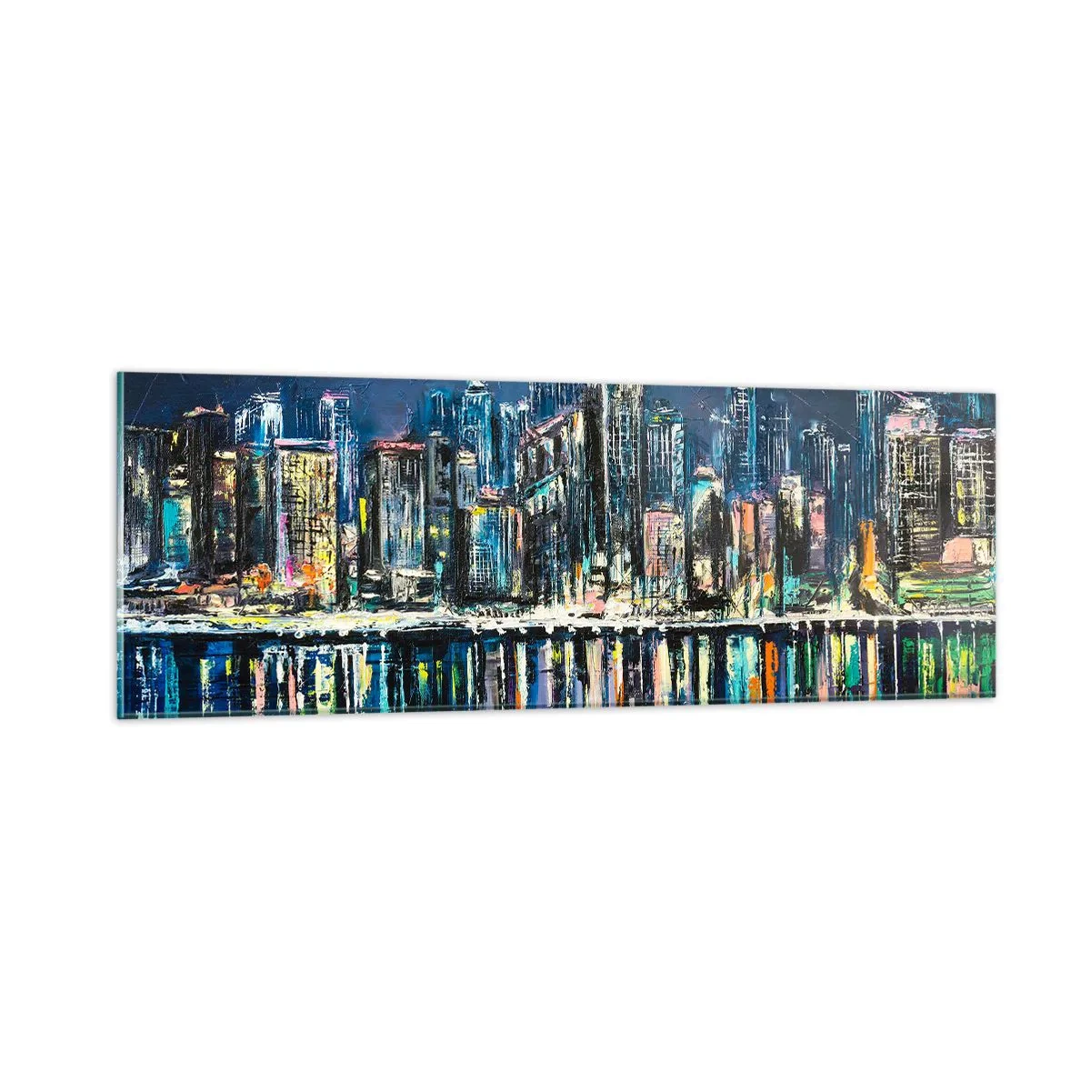 Quadro su vetro - Cascata di luci - 90x30 cm