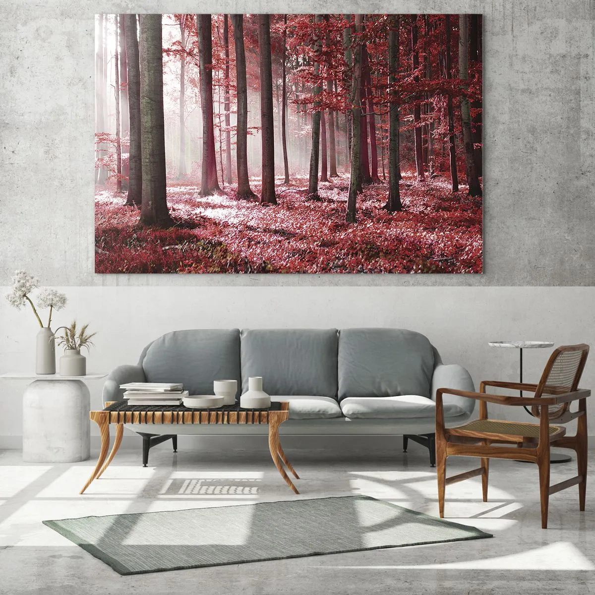 Quadro su vetro - Anche rosso è bello - 100x40 cm