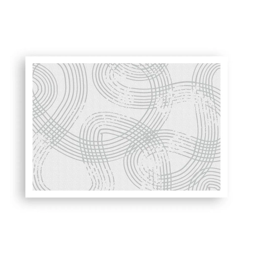 Poster - Un motivo sottile con linee intrecciate in tonalità chiare - 100x70cm - Non vi è una via diritta - Decorazione murale moderna per soggiorno e camera da letto ARTTOR