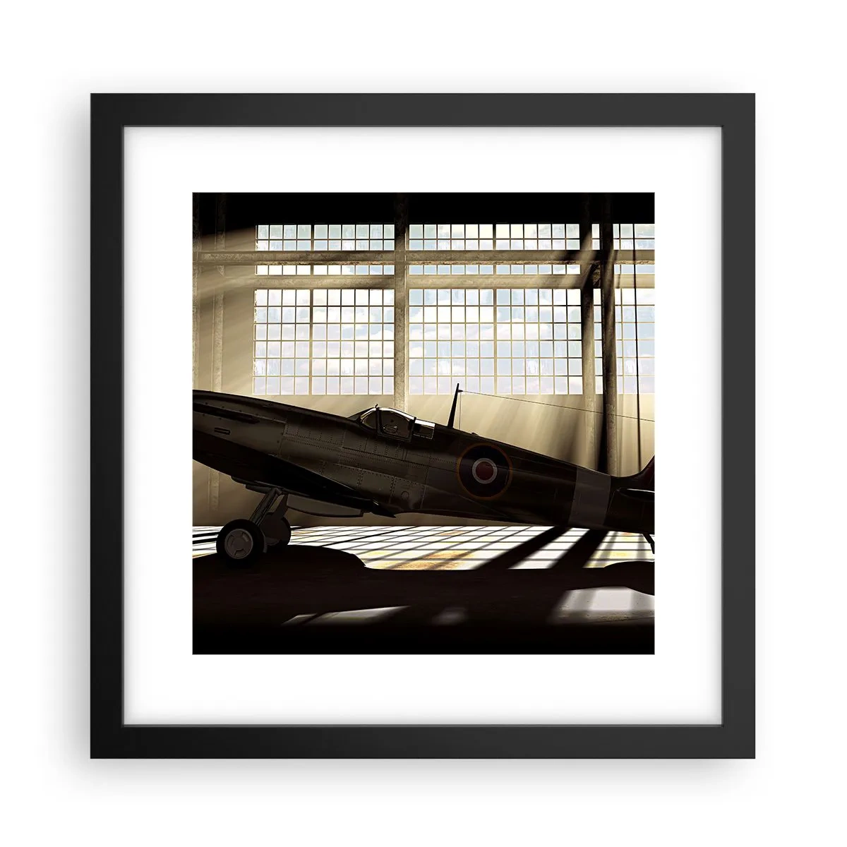 Poster in cornice nera - Il riposo del guerriero - 30x30 cm