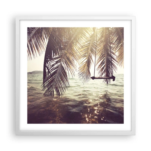 Poster in cornice bianca - Si può dondolare tra le nuvole a volontà - 50x50 cm