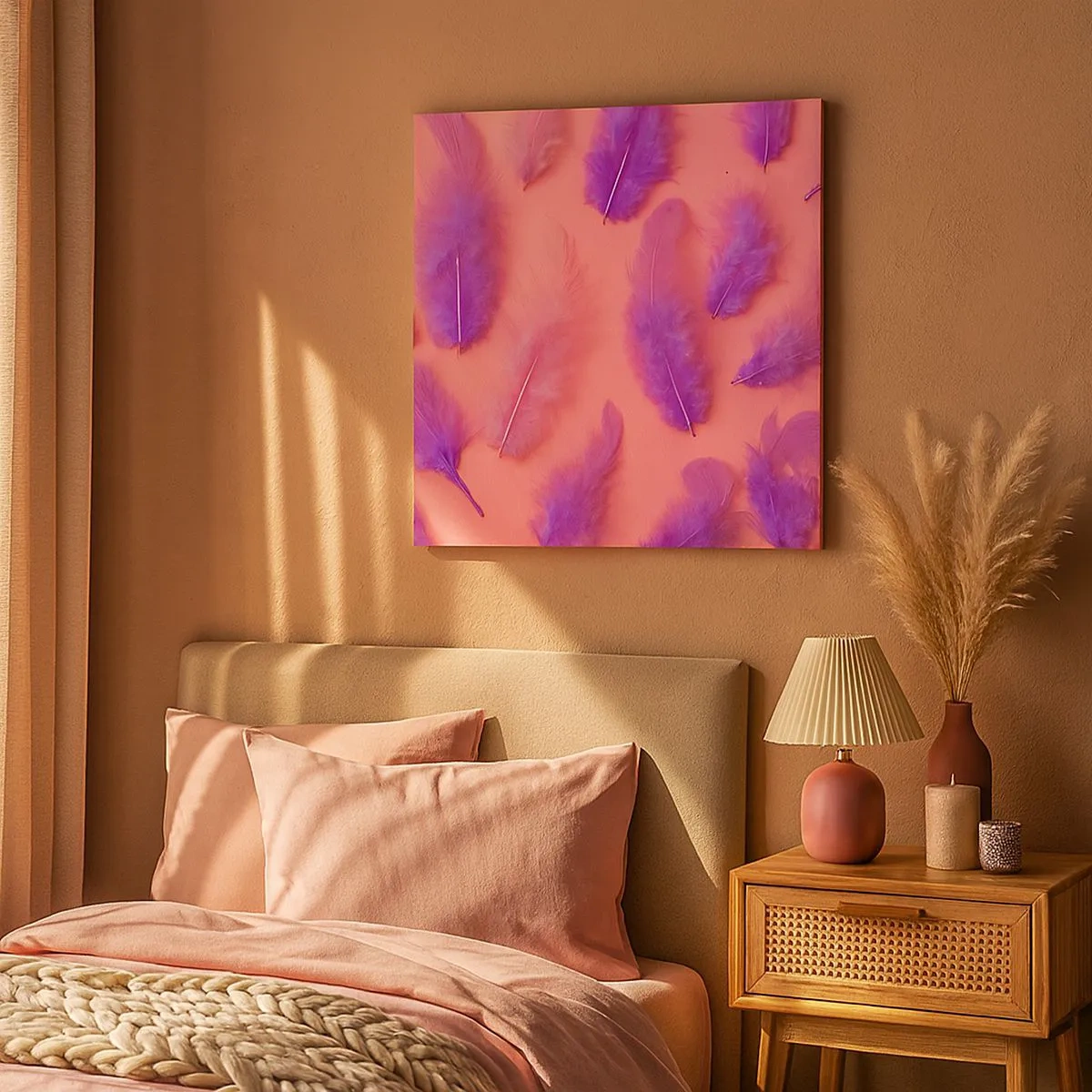 Quadro su tela - Stampe su Tela - L'uccello lilla del desiderio - 30x30 cm