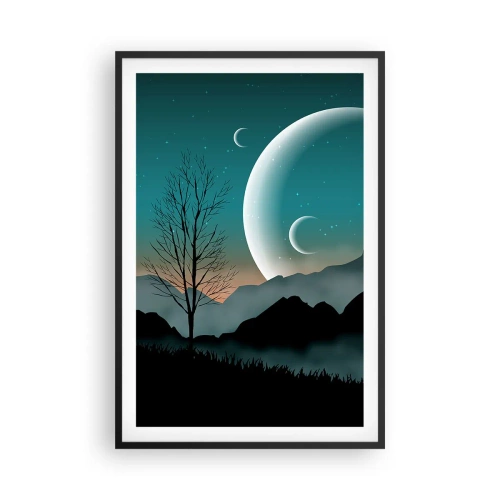 Poster in cornice nera - Il carnevale di una notte stellata - 61x91 cm