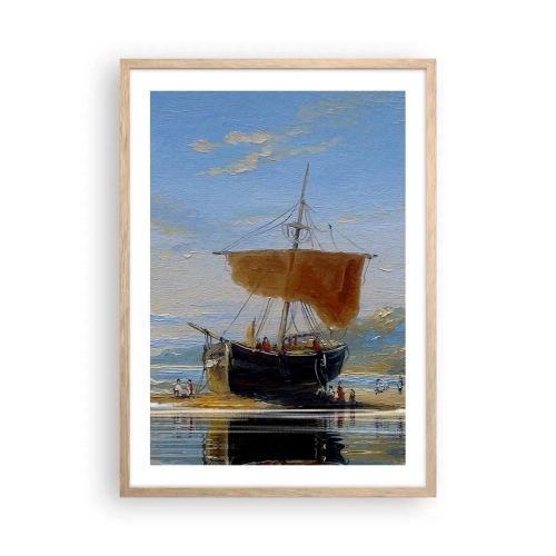 Poster in cornice rovere chiaro - Acqua, terra, aria - 50x70 cm