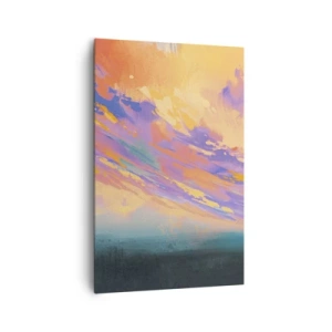 Quadro su tela - Stampe su Tela - Una scena dinamica con figure contro un cielo colorato al tramonto - 80x120cm - Forza di attrazione - Decorazione murale moderna per soggiorno e camera da letto ARTTOR