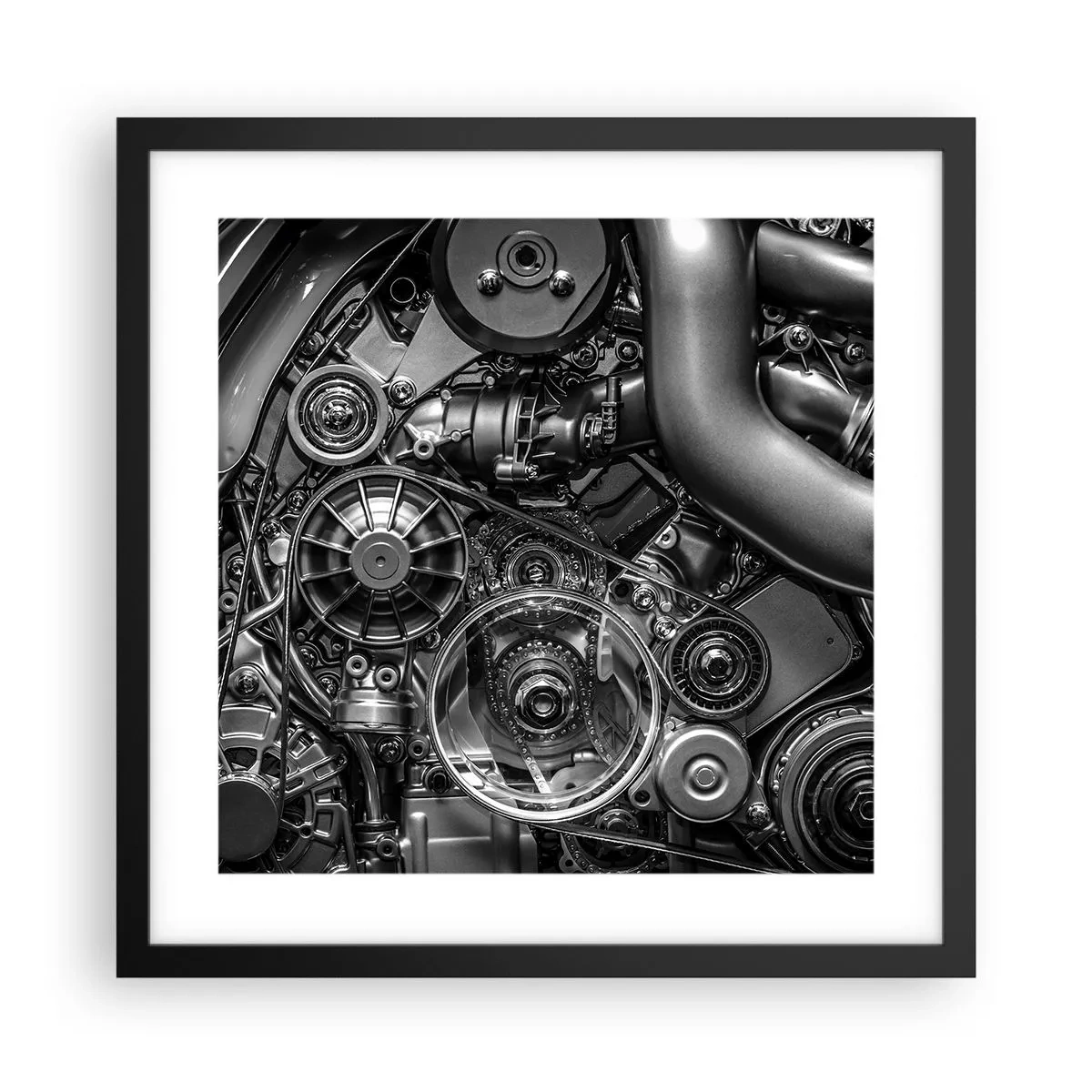 Poster in cornice nera - La poesia della meccanica - 40x40 cm