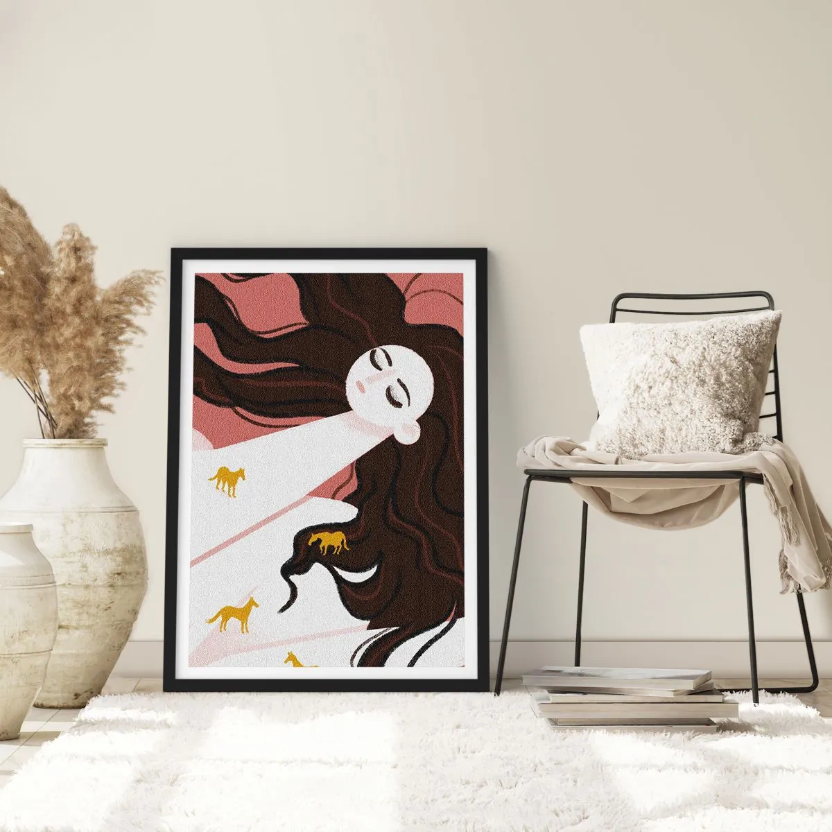 Poster in cornice nera - Il sogno del cavallo d'oro - 30x40 cm